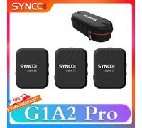 SYNCO G1(A2) Pro Sistema con micrófono inalámbrico con 1 receptor y 2 micrófonos Alcance de transmisión de 200 M Micrófono con batería incorporada G1A2 Pro