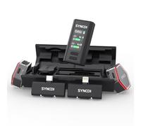 SYNCO G4 Micrófono Lavalier Inalámbrico para iPhone7-17/Android/Cámara, 2,4 GHz Doble Canal, Batería de 20 h con Estuche de Carga, Alcance 300 m, Cancelación de Ruido para Youtube TikTok Vlog