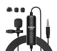SYNCO Lavalier - Micrófono con Clip omnidireccional con protección contra el Viento, 3,5 mm TRS/TRRS, 6 Metros para Smartphone, iPhone, Android, Huawei, Samsung, PC, portátil, cámara DSLR Lav-S6E