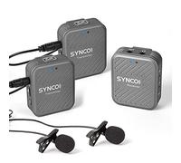 SYNCO Lavalier - Micrófono inalámbrico G1(A2), 2,4 GHz, sistema de micrófono inalámbrico, hasta 50 m, monitorización de audio, 2 transmisores, 1 receptor para cámara, smartphone, portátil, videocámara