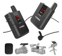 SYNCO Micrófono de Solapa Inalámbrico, Sistema UHF de 16 Canales con Doble Transmisor y Receptor, Micrófono de Clip hasta 50m para Entrevistas, DV Cámara DSLR Canon Sony Nikon Panasonic WMic-T1