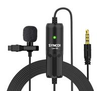 SYNCO S8 8 Metros Lavalier-Microfono-Solapa-Corbata-Condensador Omnidireccional, Clip Microphone Compatible para DSLR Cámaras Reflex, Móviles, Computador Portátil, PC