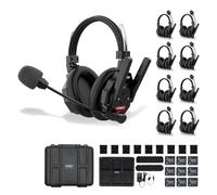 SYNCO XTALK Xmax Auricular Intercomunicador Inalámbrico, Auricular de Doble Oreja Alcance de 500 m Batería de 24 h para Comunicación de Equipos en Eventos, Televisión y Producciones de Cine 9PCS