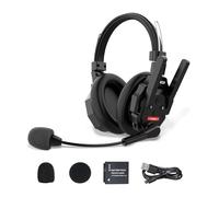 SYNCO XTALK Xmax Auricular Intercomunicador Inalámbrico, Auricular de Doble Oreja Alcance de 500 m Batería de 24 h para Comunicación de Equipos en Eventos, Televisión y Producciones de Cine 1 PC