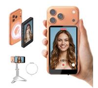 SYNCO XView Monitor Magnético para Teléfono iPhone 17 y Android, Pantalla Selfie Vlog Inalámbrica 50 m con Altavoz Integrado, Ideal para TikTok y Youtube (Negro)