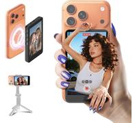 SYNCO XView Monitor para Teléfono iPhone7-17, Pantalla Magnética para Selfie Vlog Inalámbrico 50M Batería 3H, Altavoz Integrado para TikTok Youtube (Negro)