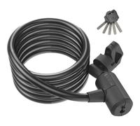 SYNCROS Masset Coil Cable Key Lock 12x1850mm - Unisex - Negro - talla única- modelo 2025