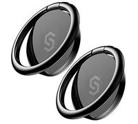 Syncwire Anillo Soporte móvil, [2 Piezas] Soporte de Coche con rotación 360º Anilla metálica de Ajuste para móviles iPhone 11 Pro XS MAX XR 8 7 6s 6 Plus, Samsung, Huawei, Xiaomi Mi A3 9T y más,Negro