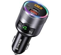 Syncwire Bluetooth 5.4 Car FM Adapter, 38W Dual USB Charger with PD & QC3.0, Wireless FM Transmitter Kit with Microphone, Bass Sound, MP3 Music Player and Hands-Free Calling