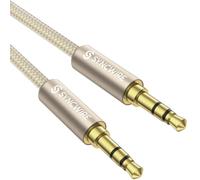 SYNCWIRE - Cable auxiliar de audio (3,5 mm, macho a macho, chapado en oro), estéreo de nailon, para iPhone, Samsung, iPod, iPad, coche, auriculares, radio, smartphones, MP3, etc