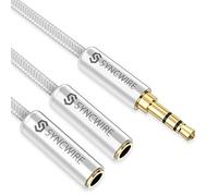SYNCWIRE Cable Divisor de Auriculares de 3,5 mm AUX, Adaptador Divisor de Nailon Trenzado a 2 Hembra, Cable de extensión Auxiliar para Apple iPhone, iPod, iPad, Samsung, Auriculares, Altavoces, etc