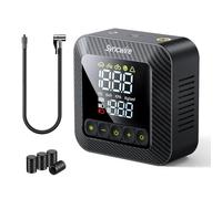 Syncwire Compresor Aire Portatil 10.35Bar - Inflador Electrico Compresor Aire Inflación 3X Rápida Bomba Car Inflator para Coche, Motos, Bicicletas, Pelotas, con Tapas de Válvula Neumáticos, LCD Grande