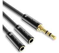 Syncwire Divisor para Auriculares - Audio estéreo en Y (Sonido Hi-Fi), Nailon Trenzado 3,5 mm Macho a 2 Puertos de 3,5 mm Hembra Compatible con Apple, Samsung, Tablet y Otros (sin micrófono)