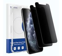 SYNCWIRE Protector de pantalla de privacidad para iPhone 11 Pro/XS/X/10, [2 unidades] Anti-Spy 9H dureza irrompible lámina protectora 3D sin burbujas, cristal protector de privacidad