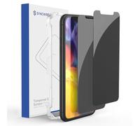 Syncwire Protector de Pantalla Privacidad para iPhone 11/XR Vidrio Templado Anti Huellas para iPhone XR/11(Dureza 9H, Marco de Instalación, Libre de Burbujas) [No de Borde a Borde]