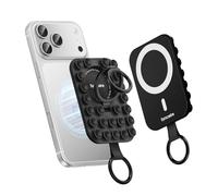 Syncwire Soporte de Anillo Magnético de Silicona con Ventosa Fuerte Compatible con MagSafe - Soporte de Teléfono para iPhone/Android, Manos Libres, Selfies, Vídeos y TikTok, Negro