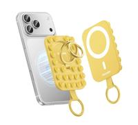 Syncwire Soporte de Anillo Magnético de Silicona con Ventosa Fuerte Compatible con MagSafe - Soporte de Teléfono para iPhone/Android, Manos Libres, Selfies, Vídeos y TikTok, Amarillo