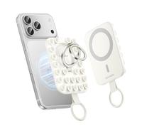 Syncwire Soporte de Anillo Magnético de Silicona con Ventosa Fuerte Compatible con MagSafe - Soporte de Teléfono para iPhone/Android, Manos Libres, Selfies, Vídeos y TikTok, Blanco