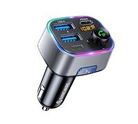 SYNCWIRE Transmisor FM Bluetooth 5.4 para Coche, 48W(PD 36W & 12W) USB Cargador Adaptador de Coche Receptor de Radio Inalámbrico, Pantalla LED, Llamadas Manos Libres, Soporte Unidad USB, Gris