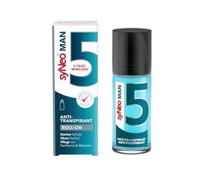 syNeo 5 MAN Antitranspirante Roll-On - Efecto de 5 días - Contra el sudor y el olor - Desodorante para axilas - Testado dermatológicamente - Para hombres - Fabricado en Alemania - 50 ml