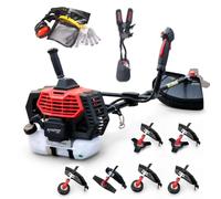 Synergy Desbrozadora Gasolina 65cc 4,9CV 6 en 1 - Motor 2T - 1 Cabezal Automático Reforzado, 2 Cabezales, 2 Discos 3 Puntas y Disco 2 Puntas