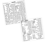 SYNERLOGIC (1 juego) Mac OS + Word/Excel (para Mac) Shortcuts Stickers Bundle | No-Residue Laminated Vinyl Cheatsheet MacBook Keyboard Stickers 83x83 mm (transparente/negro)