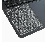SYNERLOGIC (2 piezas) Pegatinas de accesos directos de teclado para Mac OS | Vinilo laminado sin residuos, estuche negro, pegatinas para teclado MacBook, 83 x 83 mm (Transparente/Blanco, 2 piezas)