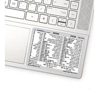 SYNERLOGIC (2 unidades) Word/Excel (para PC) Keyboard Shortcuts Stickers | No-Residue Laminated Vinyl Cheatsheet Windows Keyboard Stickers 102 x 76 mm (blanco, grande, 2 unidades)