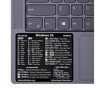 Synerlogic Calcomanía de acceso directo de teclado de referencia para PC con Windows, vinilo, adhesivo sin residuos, para PC, portátil o escritorio, hoja de trucos de accesos directos (negro/grande/5)