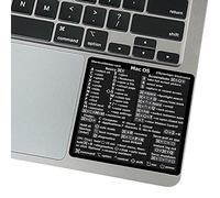 Synerlogic Calcomanía de atajos de Mac OS para Air/Pro | Calcomanías de teclado para macOS | Hoja de trucos de vinilo laminado para MacBook | Atajos de MacBook 2026 (negro/2 unidades)