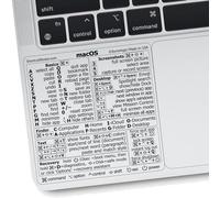 Synerlogic Calcomanía de atajos de Mac OS para Air/Pro | Calcomanías de teclado para macOS | Hoja de trucos de vinilo laminado para MacBook | Atajos de MacBook 2026 (transparente/negro/paquete de 2)