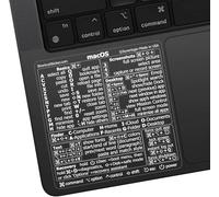 Synerlogic Calcomanías de atajos de Mac OS (10 unidades) | Calcomanías de teclado Mac para macOS | Calcomanías de vinilo laminado sin residuos para MacBook para laptop | Calcomanía de acceso directo