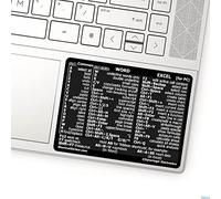 SYNERLOGIC Guía de referencia para Microsoft Word/Excel (para Windows), adhesivo de acceso directo de teclado, laminado, vinilo sin residuos (negro/pequeño)