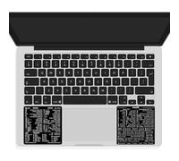 SYNERLOGIC Mac OS (M/Intel) + Word/Excel (para Mac) - Pegatinas de acceso directo de teclado de referencia rápida - para MacBook Air/Pro/iMac/Mac/mini (negro)