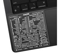 Synerlogic Pegatinas para atajos de Mac OS, pegatinas de teclado para macOS, hoja de trucos de vinilo laminado para MacBook para ordenador portátil, comandos rápidos de MacBook 2026 (transparente