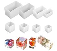 SynHHergyx Moldes de resina epoxi de 8 tamaños mixtos, moldes de silicona para resina, jabón, velas, hojas de flores secas, muestras, manualidades, adornos navideños para el hogar