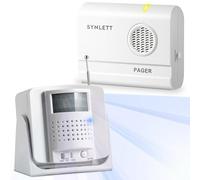 SYNLETT Buscapersonas con 1 Sensor de Movimiento y 1 Pager Portátil Sistema de Alarma de Cama para Ancianos Teleasistencia Prevención de Caídas Hogar Residencias