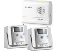 SYNLETT - Detector de alarma para cama con 2 sensores de movimiento inalámbricos, alarma para prevención de caídas en interiores para ancianos, monitoreo de demencia, pacientes mayores, timbre de