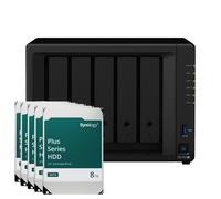 Synology DiskStation DS1522+ NAS de 5 bahías [5 discos duros/SSD SATA de 3,5/2,5", 2 SSD M.2 2280 NVMe, 4 LAN GbE, 8 GB de RAM]