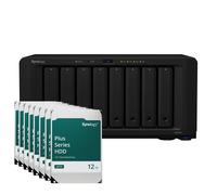 Synology DiskStation DS1821+ 96TB Plus HDD NAS Bundle NAS incl. 8 discos duros Synology Plus HDD de 12 TB y 3,5 pulgadas SATA