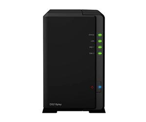 Synology DiskStation DS218play Ethernet Compacto Negro NAS - Unidad RAID (12 TB, Unidad de disco duro, Unidad de disco duro, SSD, SATA, Serial ATA II, Serial ATA III, 3.5", 0,1,JBOD)