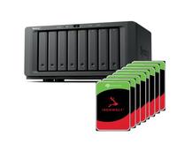Synology DS1825+ 64TB Bundle (Seagate Ironwolf 8X 8TB) 8 Bay NAS Plus Series with Ryzen V1500B, 8GB RAM (32GB max), 2X 2.5GbE, 2X M.2 NVMe Slots.PCIe Slot for NIC Options