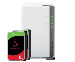 Synology DS223j 12TB Seagate IronWolf NAS Bundle NAS incl. 2 discos duros SATA de 3,5 pulgadas IronWolf s de 6 TB de Seagate