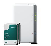 Synology DS223j 16TB Plus HDD NAS Bundle NAS incl. 2 discos duros SATA de 3,5 pulgadas Synology Plus de 8 TB