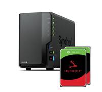 Synology DS225+ 12TB (Seagate Ironwolf 2x6TB) 2-Bay Plus Series - Intel Celeron J4125 Quad-Core, 2 GB DDR4 Non-ECC SODIMM, 1 x 2,5GbE y 1 Puerto LAN RJ-45 de 1GbE