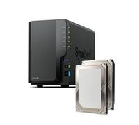 Synology DS225+ 24TB Bundle - Disco duro (2 discos duros de 12 TB y 2 bahías Plus, Intel Celeron J4125 Quad-Core, 2 GB DDR4 SODIMM no ECC, 1 x 2,5 GbE y 1 puerto LAN RJ-45 de 1 GbE