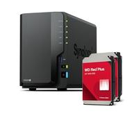 Synology DS225+ Bundle 4TB Western Digital (WD Red Plus 2X 2TB) 2-Bay Plus Serie - Intel Celeron J4125 Quad-Core, 2 GB DDR4 SODIMM no ECC, 1 x 2,5 GbE y 1 puerto LAN RJ-45 de 1 GbE
