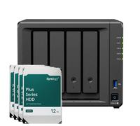 Synology DS425+ 48TB Synology Plus HDD NAS Bundle NAS incl. 4 discos duros Synology Plus de 12 TB SATA de 3,5 pulgadas