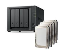 Synology DS425+ 80TB Bundle - Disco duro (4 unidades de 20 TB) NAS de sobremesa de 4 bahías, con procesador Intel Celeron J4125 de cuatro núcleos, 2 GB de RAM DDR4