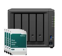 Synology DS425+ Paquete NAS con unidad de disco duro Synology Plus de 24 TB NAS incl. 4 discos duros Synology Plus de 6 TB SATA de 3,5 pulgadas